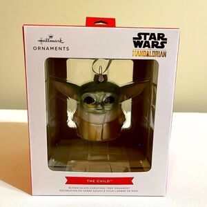 Hallmark glass Christmas ornament Star Wars The Mandalorian The Child NWT